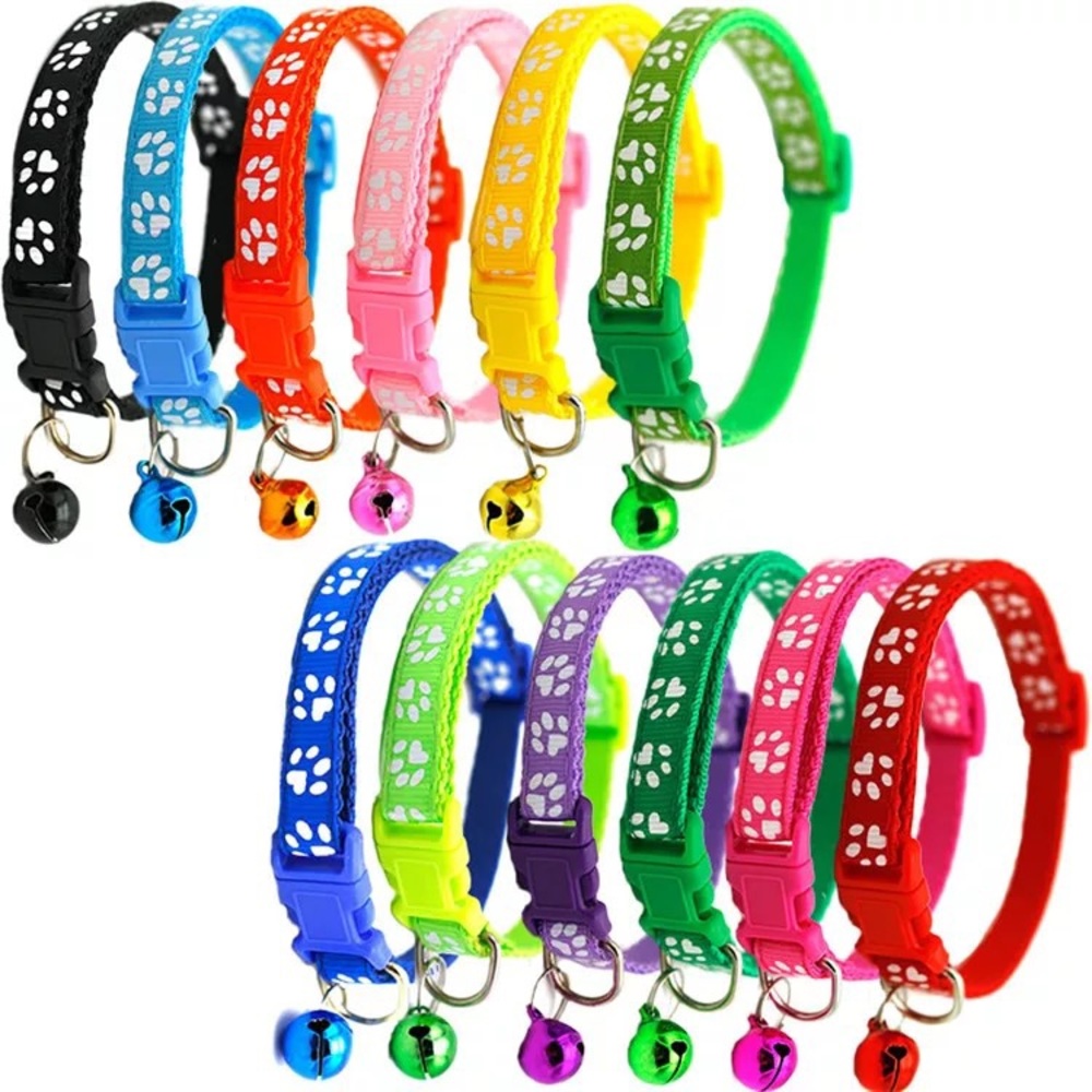 Multi-Color Paw Print Small Pet Collars - Picture 3 of 6